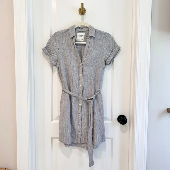 Abercrombie and Fitch, linen blend mid length dress - Picture 1 of 3